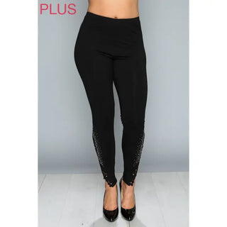 Vocal - Curvy Leggings with Lace and Rhinestone