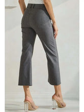 Load image into Gallery viewer, Yelete Classic Solid Straight Leg Crop Pants Grey

