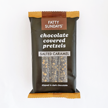 Load image into Gallery viewer, Fatty Sundays - Salted Caramel Chocolate Covered Pretzels (3-pack)
