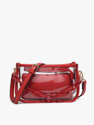 Jen & Co. - Jessica Clear Crossbody Bag – Chain Strap