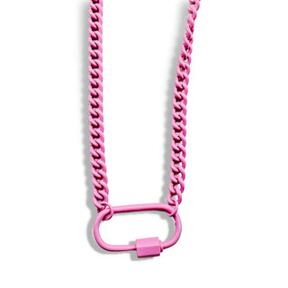 Treasure Jewels - Light Pink Enamel Clip Necklace