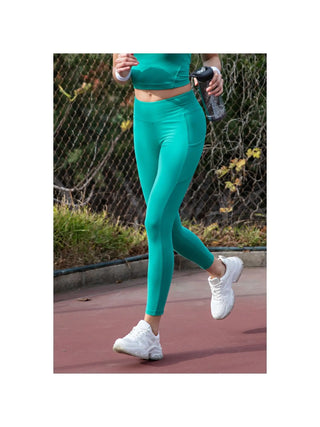 Rae Mode Butter Soft High-Waist Leggings with Pocket – Full Length - Emerald Green