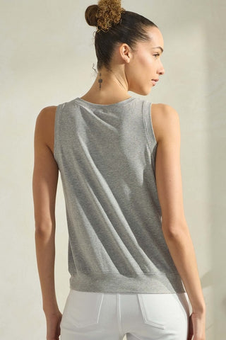 Women's LuxeAir Ribbed Crew Neck Loose Fit Tank Heathered Grey