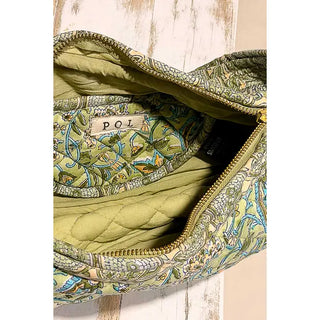 POL - Pistachio Blue Essential Lightweight Quilted Floral Bag