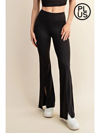 Rae Mode Recycled Butter Front Slit Legging - Black