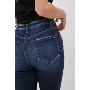 Mica High Rise Ankle Skinny with Button Up