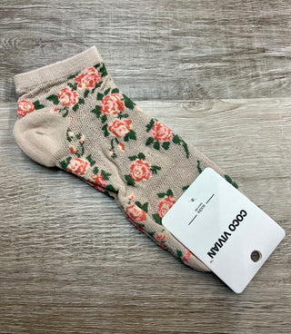 Floral Crew Socks, Multicolor