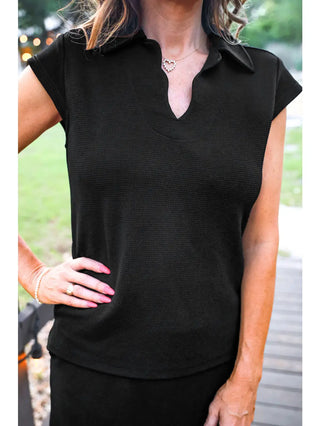Jess Lea - Make it Count Scalloped Short Sleeve - Black