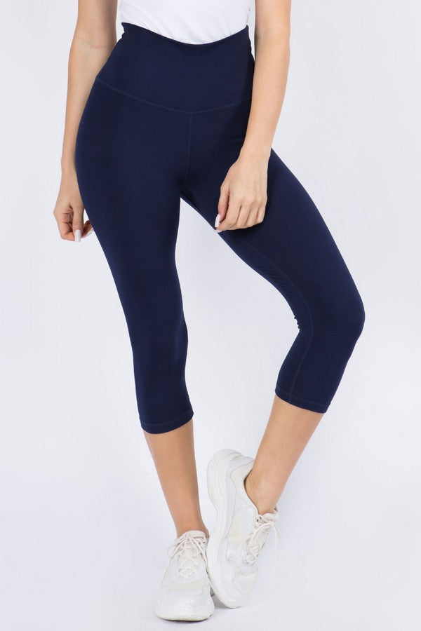 Yelete Crop Buttery Soft Leggings - Navy, Charcoal, White