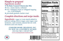 Load image into Gallery viewer, Country Home Creations - No Bake Caramel Cheesecake Mix
