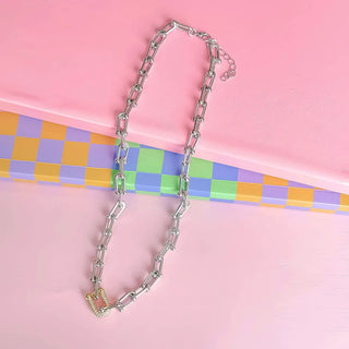 Lock It In Silver/Gold Necklace