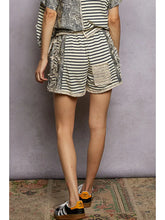 Load image into Gallery viewer, POL Patchwork Stripe Lace Trim Shorts
