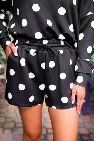Luna Luxe Pullover Set- After Dark Polka Dot