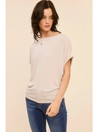 Charlotte Avery Dolman Sleeve Tee - Champagne