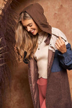 Load image into Gallery viewer, Davi &amp; Dani - COLOR BLOCK BUTTON DOWN LONG SLEEVE HOODIE JACKET
