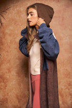 Load image into Gallery viewer, Davi &amp; Dani - COLOR BLOCK BUTTON DOWN LONG SLEEVE HOODIE JACKET
