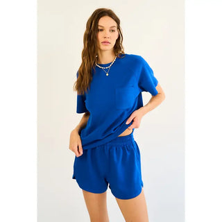 The Greii - Lightweight Short Sleeve Top - Cobalt Blue