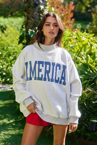 BUCKETLIST USA/America Print Reversible Sweatshirt