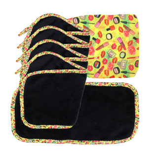 Arkwright Home - Makeup Eraser Towels - Set of 5/Box & Travel Bag (Lipstick)