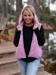 Outbound Quilted Puffer Vest – Dust Rose