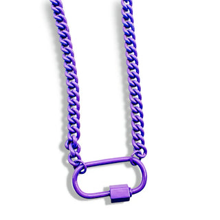 Treasure Jewels - Purple Enamel Clip Necklace L4