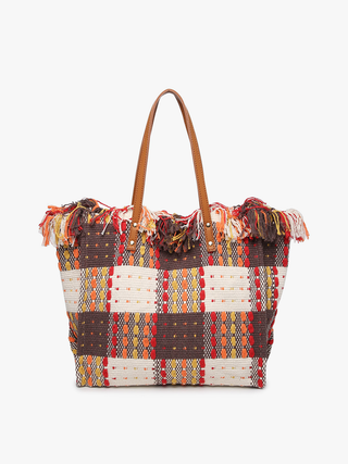 Jen & Co. - Madison Handwoven Fringe Tote – Woven Cotton Bag