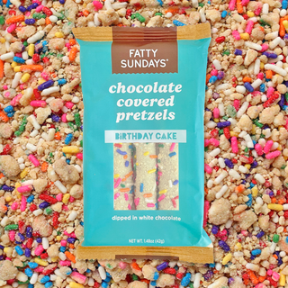 Fatty Sundays - Birthday Cake Chocolate Covered Pretzel Snack Pack (3-pack)