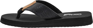 Corkys Footwear - Womens Summer Break Flip Flops - Black Flower Emboss