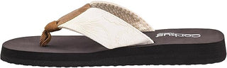 Corkys Footwear - Womens Summer Break Flip Flops - Ivory Flower Emboss