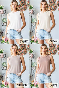 HEIMISH - SLEEVELESS SOLID URBAN RIBBED TOP
