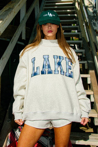 Bucketlist | Lake & Mountain Reversible Graphic Oversized Sweatshirt