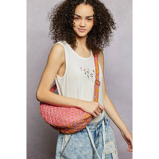 POL - Pink Yellow Essential Lightweight Quilted Floral Bag