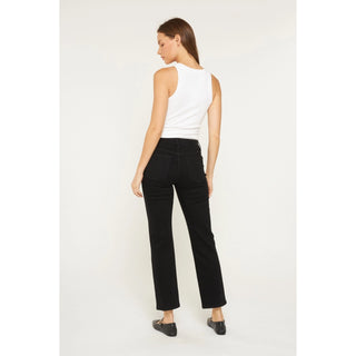 Mica Denim Mid-Rise Ankle Straight Jeans – Gentle Night Wash