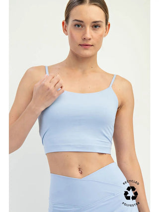 Rae Mode Butter Basic Cropped Camisole (Brami) | Recycled Performance Fabric - Light Blue