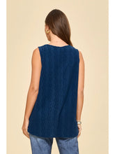 Load image into Gallery viewer, Andree by Unit Textured Sleeveless Tank Top - Navy
