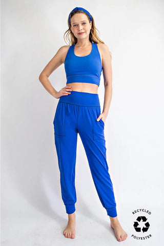 Rae Mode Butter Soft Joggers With Pockets – High-Waist Lounge Fit - Royal Blue