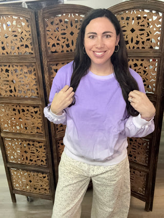 Fantastic Fawn - Periwinkle Dip Dye Sweatshirt