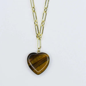 Treasure Jewels Tiger Eye Heart Necklace