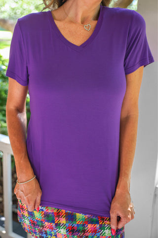Jess Lea Basic Tee- Purple