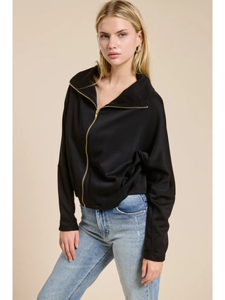 Charlotte Avery Scuba Zip Jacket- Black