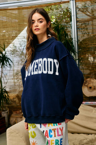 BUCKETLIST Reversible "HOMEBODY" Mock Neck Sweatshirt