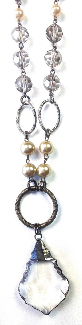Lost & Found Trading - TPG227 NK-Mixed Rosaried Beads w/Ring & Chandelier Pendant