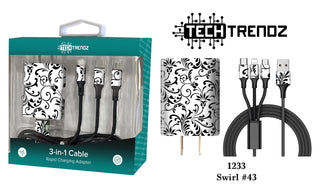Tech Trendz Quick Charging All In One Set - Red Plaid