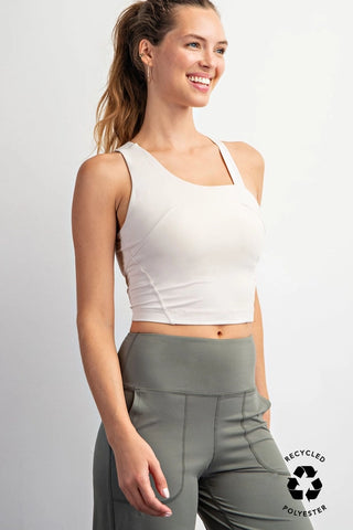 Rae Mode Butter Asymmetrical Tank | Boutique Athleisure Essential - White Pearl