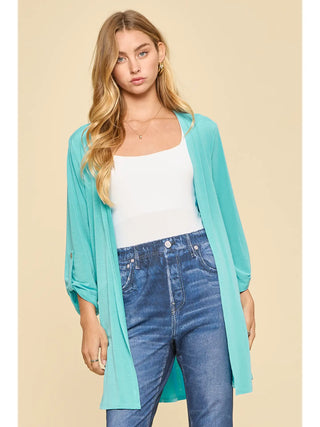Dear Scarlett Lightweight Open-Front Cardigan- Coastal Blue