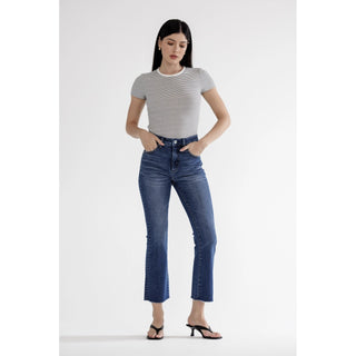 MICA High Rise Cropped Bootcut Jeans – Astros Navy | Boutique Denim