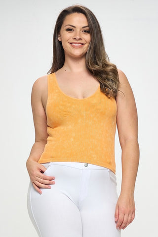 Yelete Seamless Reversible Stonewashed Ribbed Tank