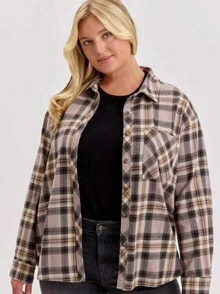 Be Cool - Plaid Flannel - Greige