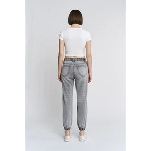 Mica High Rise Jogger Jeans – Washed Gray Denim Joggers