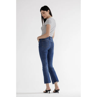 MICA High Rise Cropped Bootcut Jeans – Astros Navy | Boutique Denim